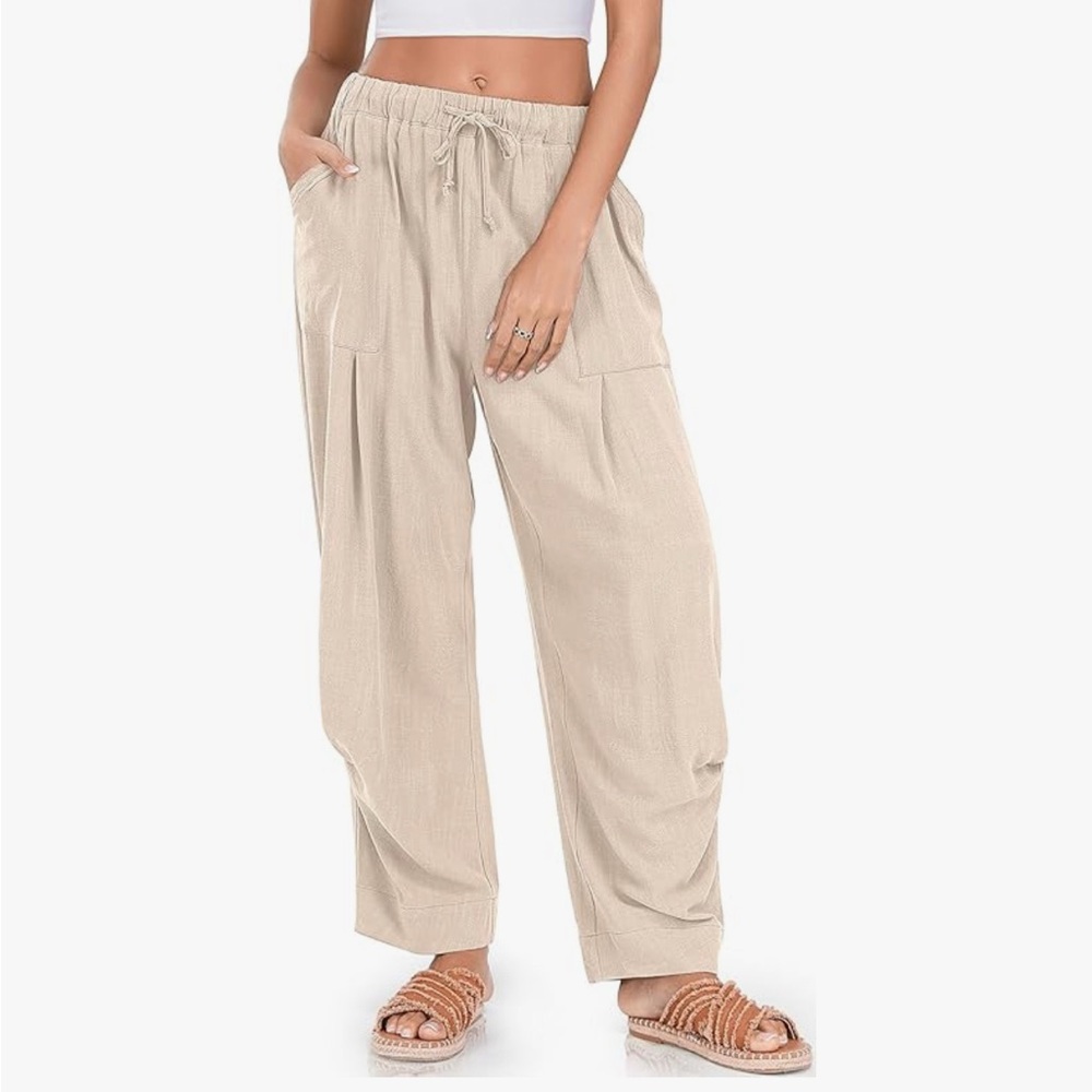 NWT - TARSE Women Linen Baggy Harem Pants Summer